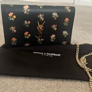 Authentic YSL prairie flower clutch